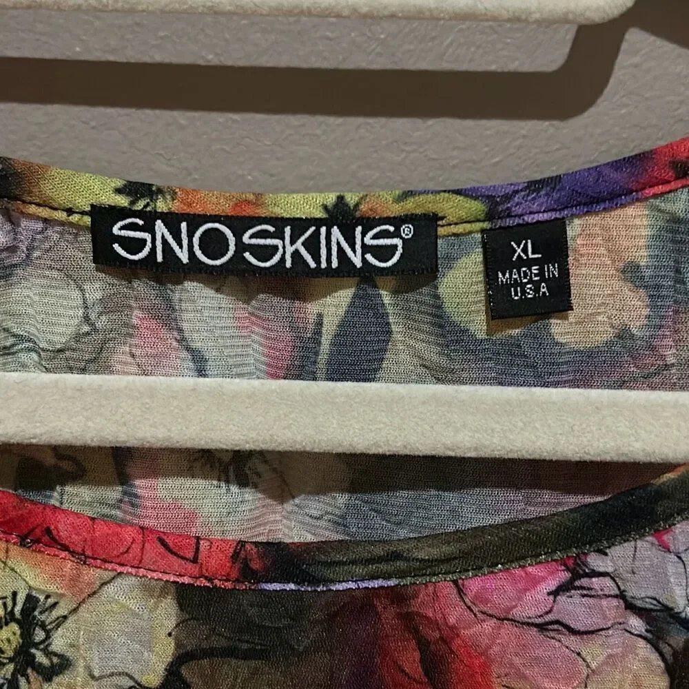 Sno Skins XL Floral Blouse Fall/Winter Collection Made in USA